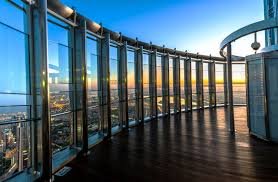 Visitors on the Burj Khalifa Level 124 outdoor terrace