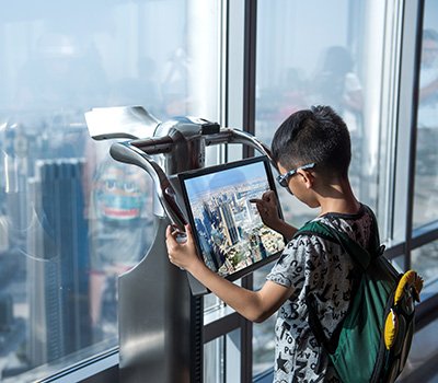 View from the window of the Burj Khalifa Sky Lounge