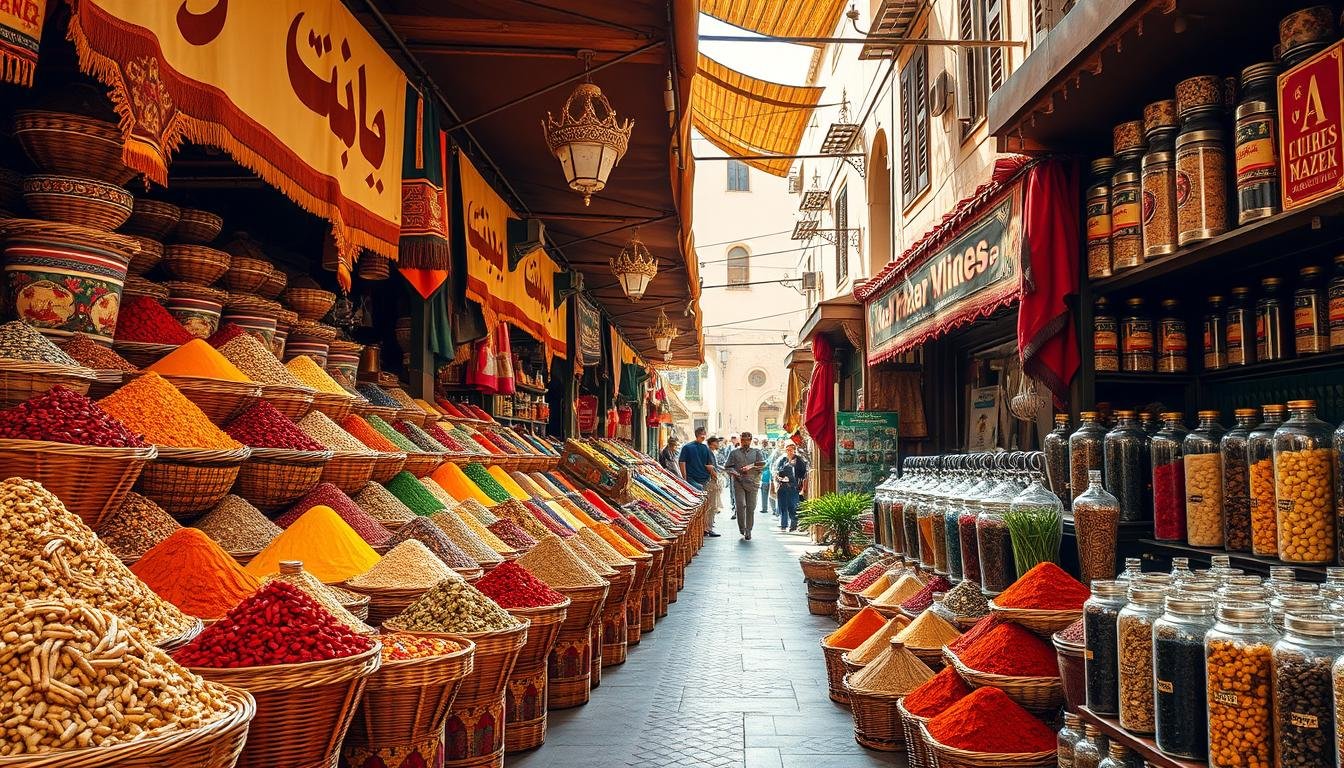 Colourful spices on display at the Dubai Spice Souk