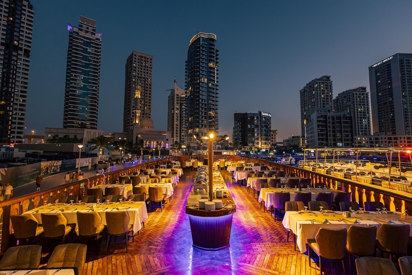 Delicious buffet dinner on dhow