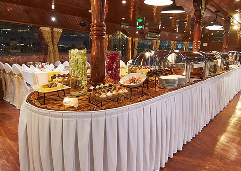 Delicious buffet dinner on dhow