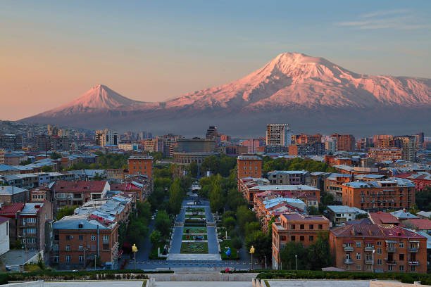 Historic Khor Virap monastery with Mount Ararat view, Armenia