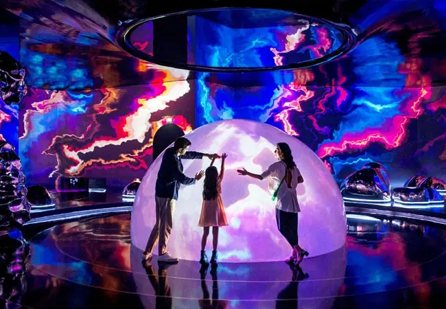 Immersive light installation inside AYA Universe Dubai