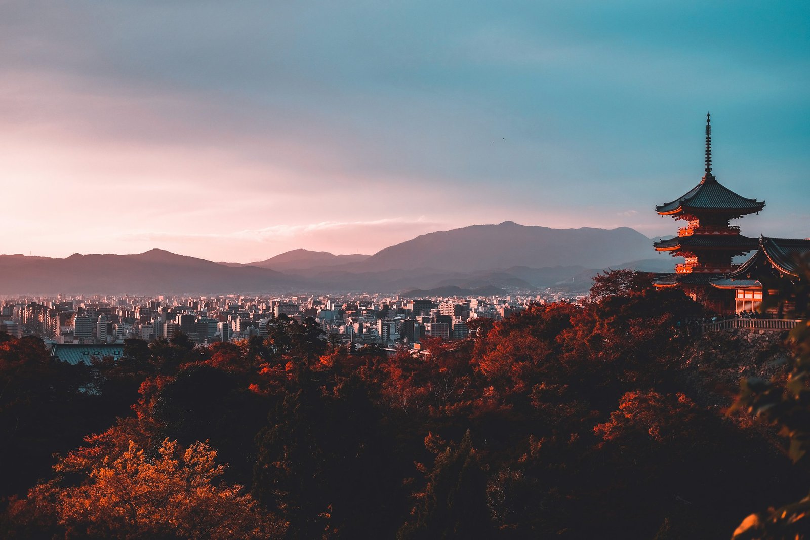 Majestic Mount Fuji framed by cherry blossoms in Japan