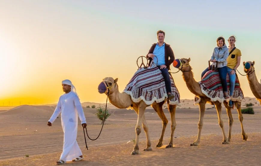 Camel ride during morning desert safari