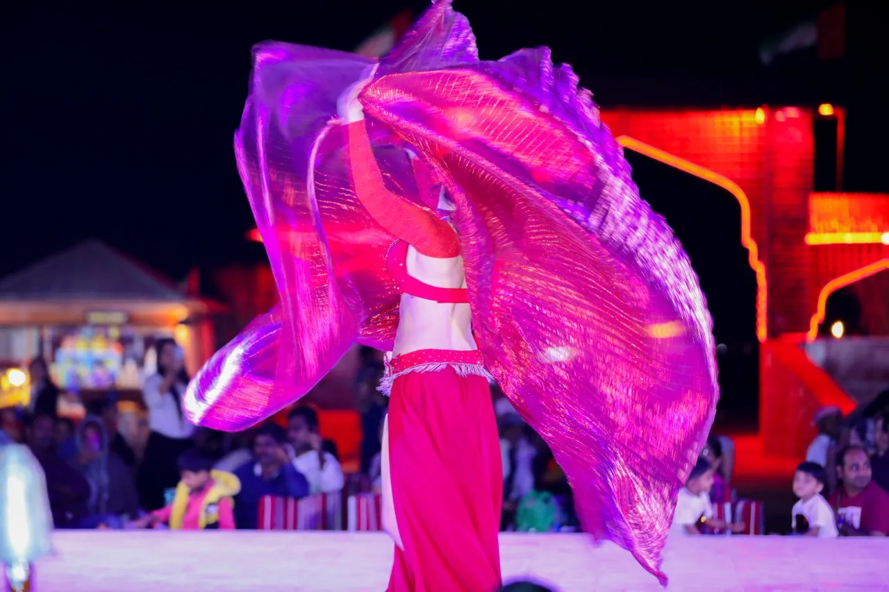 Belly dance performance at desert safari